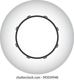 Snare drum simple icon on round background