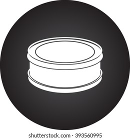 Snare drum simple icon on round background