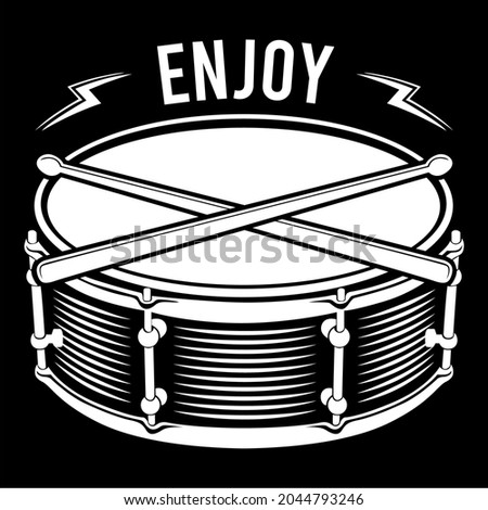 Similar – Image, Stock Photo Drum and drum sticks. Ink black and white drawing