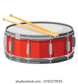 Snare drum vector isolated illustration ideal for music instrument marching band percussion rhythm education and musical performance themed graphics
