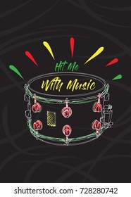 snare drums music vector poster colorful