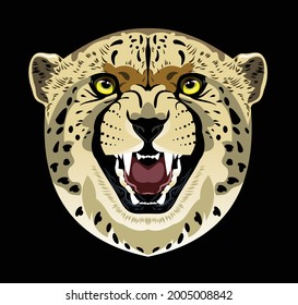 retrato de jaguar enojado, gráficos vectoriales 