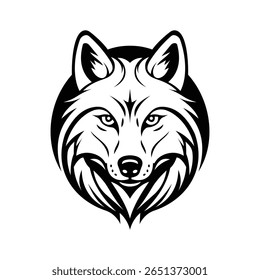 A snarling glyph icon of wild wolf face
