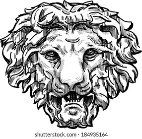 snarling lion head