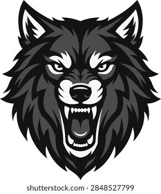 Snarling Wolf Head Logo Vector