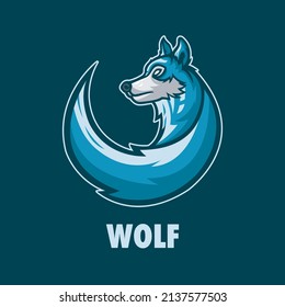 Snarling wolf logo e sports mascot design vector illustration