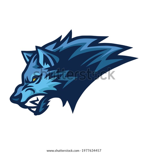 Snarling Wolf Logo Esports Sports Mascot\
Design Vector\
Illustration