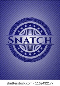 Snatch badge with denim texture