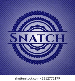 Snatch badge with jean texture. Vector Illustration. Detailed. 