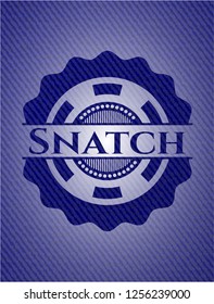 Snatch emblem with denim high quality background