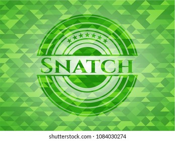  Snatch green emblem. Mosaic background