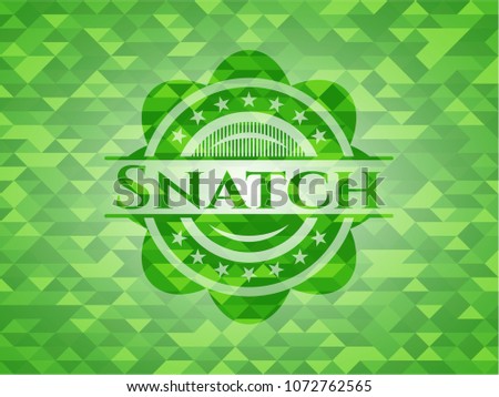  Snatch green emblem with mosaic background