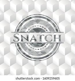 Snatch grey emblem with cube white background