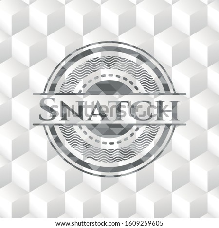 Snatch grey emblem with cube white background