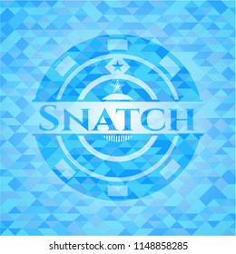 Snatch light blue emblem with mosaic background