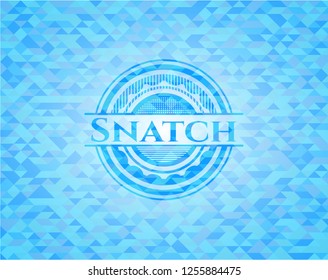Snatch light blue emblem with mosaic background