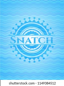 Snatch light blue water wave emblem background.