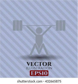 Snatch olympic weightlifting icon vector symbol flat