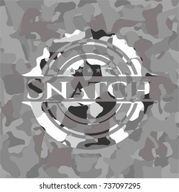 Snatch on grey camouflage texture