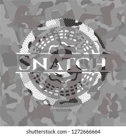 Snatch on grey camouflaged pattern