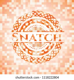 Snatch orange mosaic emblem with background