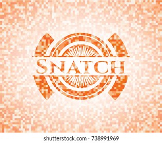 Snatch orange mosaic emblem with background