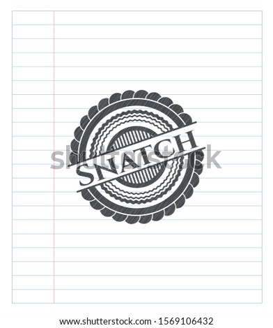 Snatch pencil emblem. Vector Illustration. Detailed.