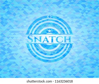 Snatch realistic sky blue mosaic emblem