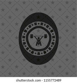 snatch, weightlifting icon inside black badge