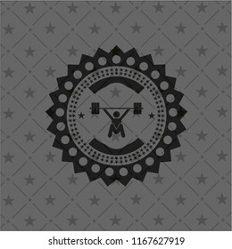 snatch, weightlifting icon inside black badge