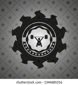 snatch, weightlifting icon inside black badge