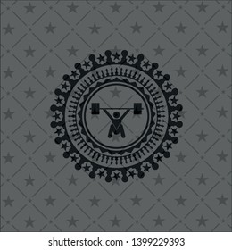 snatch, weightlifting icon inside black badge