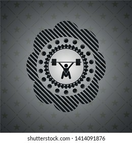 snatch, weightlifting icon inside black emblem