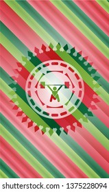 snatch, weightlifting icon inside christmas style badge..