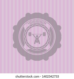 snatch, weightlifting icon inside pink icon or emblem