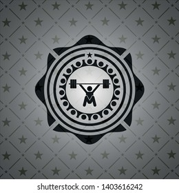 snatch, weightlifting icon inside retro style black emblem
