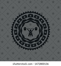 snatch, weightlifting icon inside retro style black emblem