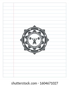 snatch, weightlifting icon pencil effect. Vector Illustration. Detailed.