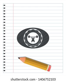 snatch, weightlifting icon with pencil strokes. Vector Illustration. Detailed.