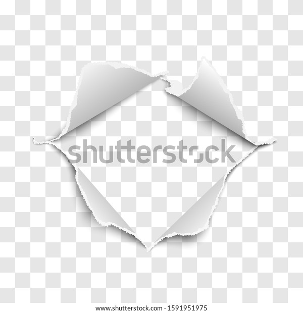 Snatched middle of\
transparent paper with torn edges, soft shadow and empty space.\
Vector template paper\
design.