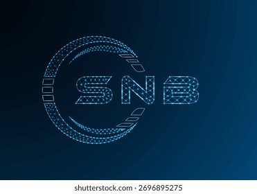 SNB low poly letter logo vector design. SNB lower poly logo design. Low poly logo.