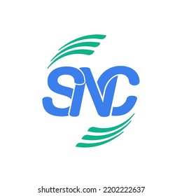 SNC company name initial letters monogram. SNC typography icon.