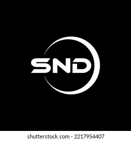 SND letter logo design in illustrator. Vector logo, calligraphy designs for logo, Poster, Invitation, etc.