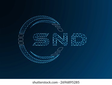 Projeto de vetor de logotipo de letra poli baixo SND. Design de logotipo inferior poli SND. Logotipo poli baixo.