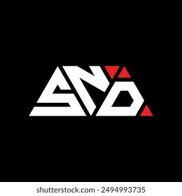 SND triangle letter logo design with triangle shape. SND triangle logo design monogram. SND triangle vector logo template with red color. SND triangular logo Simple, Elegant, and Luxurious design.