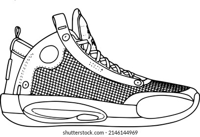 Sneaker 34 Line Art Coloring Book Stock Vector (royalty Free 