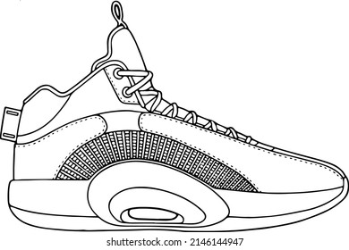 sneaker libro de colorear arte de 35 líneas