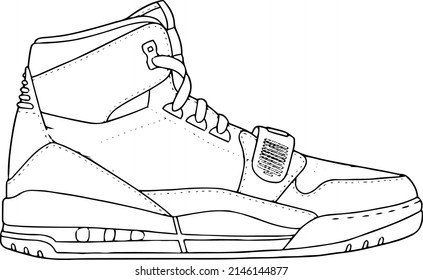 Sneaker 38 Line Art Coloring Book Stock Vector (Royalty Free ...