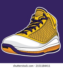 Sneaker Basket Ball Yellow Purple