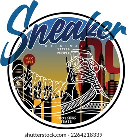 sneaker boy, vector image illustration design graphic printing